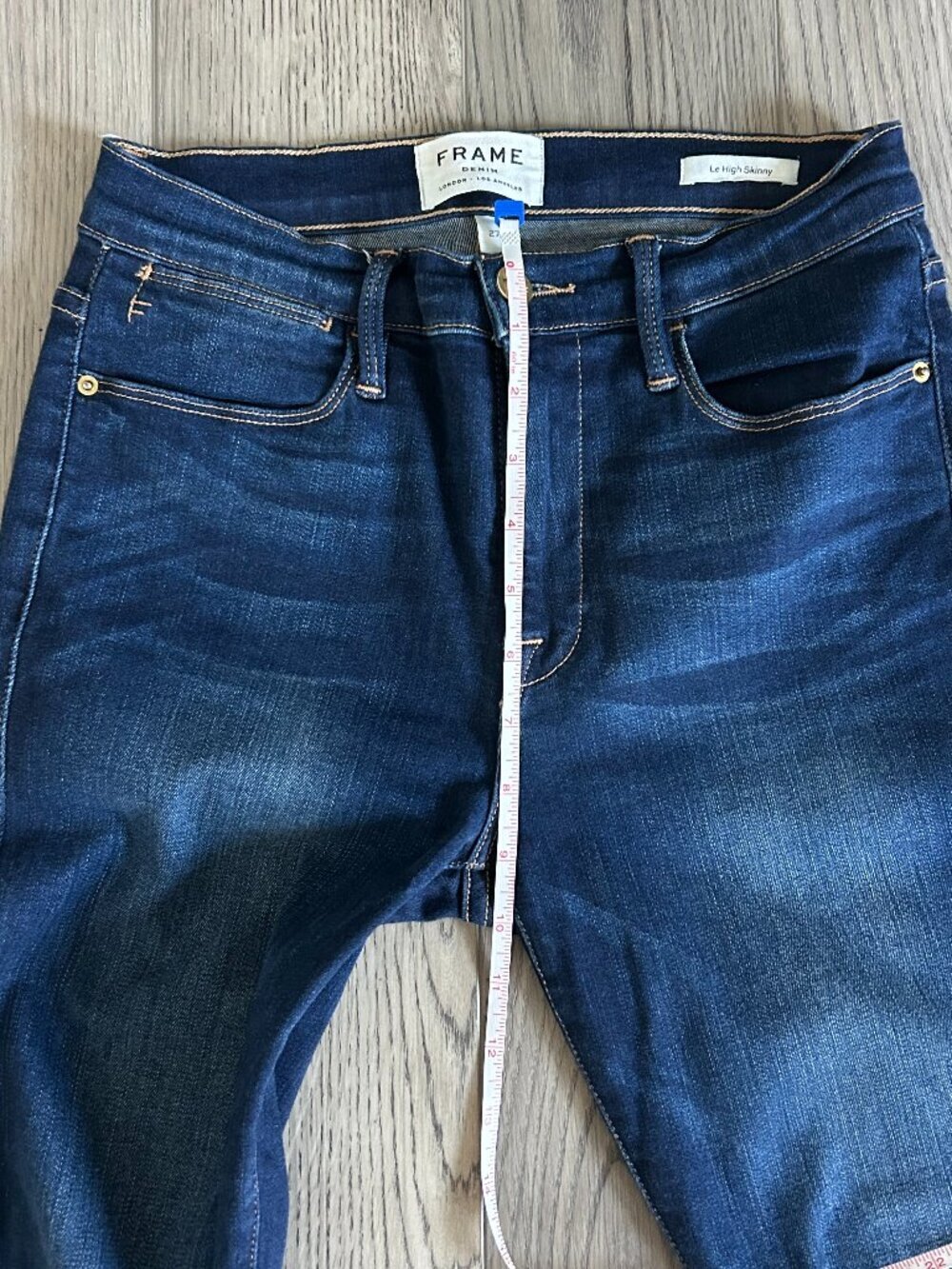 FRAME Le High Skinny Jeans Womens 27 Dark Wash Stretch Denim Made USA 28 Inseam - Picture 12 of 15
